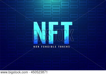 Digital Nft Non-fungible Token Concept Background Vector Illustration