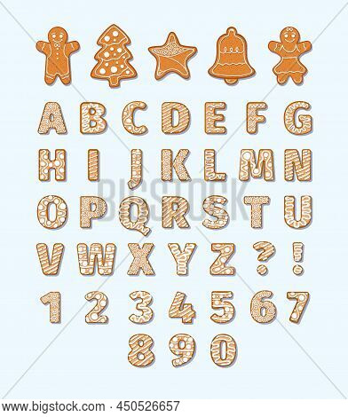 Gingerbread. Geometrical Xmas Decorated Cookies Tasty Holiday Ornamental Gifts Biscuits Shapes Garis