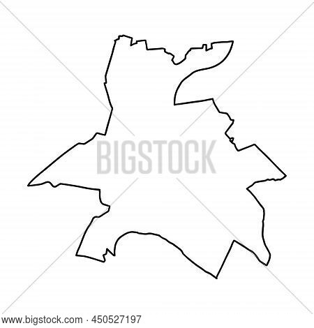 Outline Map Of Alytus, Lithuanian City. Vector Map With Contour.