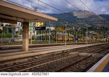 Railway Station Of Sapri At The Italian West Coast - Sapri, Italy Europe - October 31, 2021