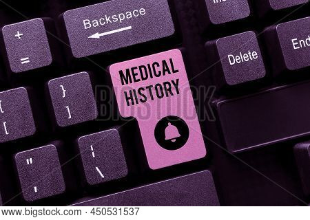 Conceptual Caption Medical History. Concept Meaning Record Of Past Medical Problems And Treatments O