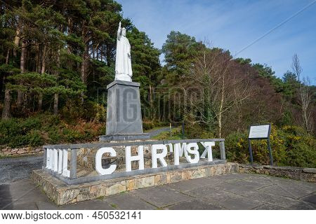 Glen Of Aherlow, Tipperary, Ireland - Feb 21 2022: Iconic Christ The King Statue On 21 Feb 2022 At G