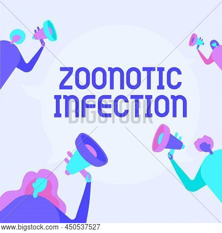 Inspiration Showing Sign Zoonotic Infection. Word Written On Zoonotic Infection People Drawing Holdi