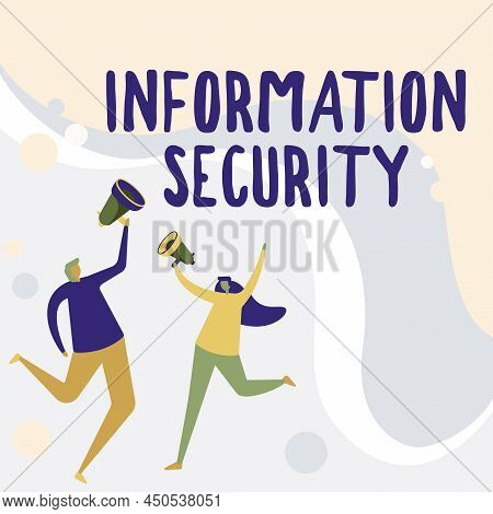 Text Showing Inspiration Information Security. Business Idea Infosec Preventing Unauthorized Access 