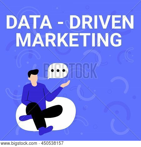 Handwriting Text Data Driven Marketing. Word For Strategy Built On Insights Analysis From Interactio