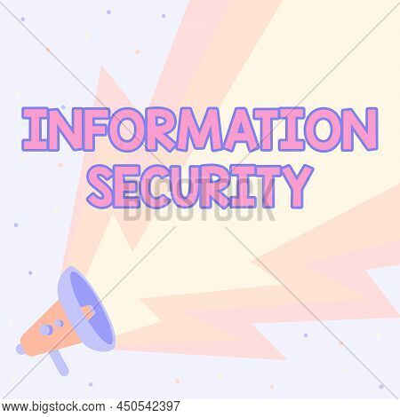 Writing Displaying Text Information Security. Word Written On Infosec Preventing Unauthorized Access