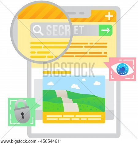 Search Image And Content By Keyword Vector Icon