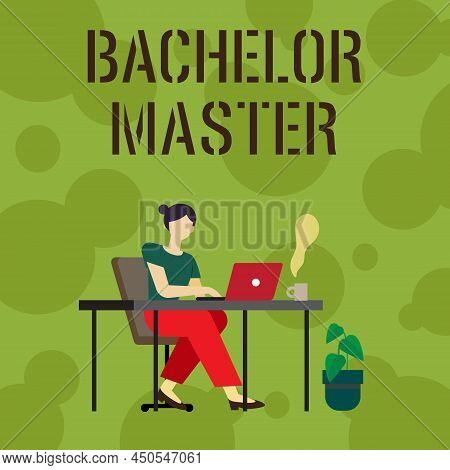 Conceptual Caption Bachelor Master. Business Idea An Advanced Degree Completed After Bachelor S Is D