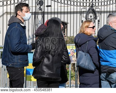 Strasbourg, France - Mar 6, 2022: Portrait Of Volodymyr Zelensky, President Of Ukraine As A Hero On 