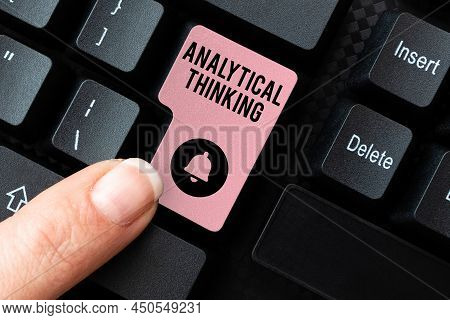 Text Caption Presenting Analytical Thinking. Word For Component Of Visual Pondering To Solve Problem