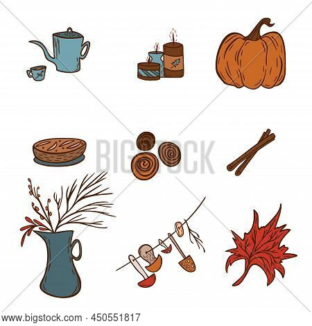The Handdrawn Vector Pack Ot Fall Attributes With Cozy Aestetic