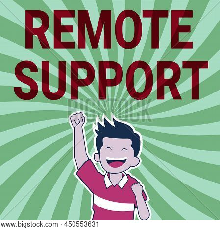 Inspiration Showing Sign Remote Support. Internet Concept Help Endusers To Solve Computer Problems A