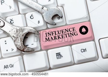 Conceptual Display Influence Marketing. Word Written On Form Of Social Media Commerce Involving Endo