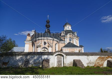 Saint Anthony Roman Catholic Church Outdoors- Architectural Monument In Korets Town. Rivne Region. U