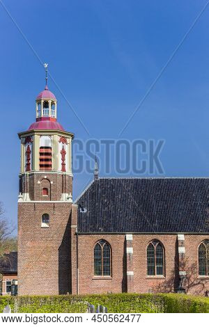 Historic Church In Small Village Midwolda, Netherlands