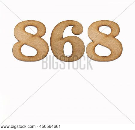 Number 868 - Piece Of Wood Isolated On White Background