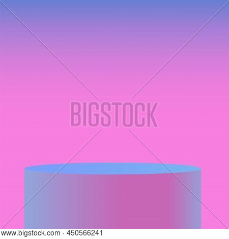 Abstract Background With Trendy Gradient Color Podium For Presentation. Vector