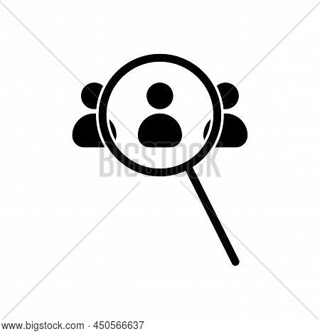 People Magnifying Glass. Business Concept. Search Icon. Vector Illustration. Stock Image.