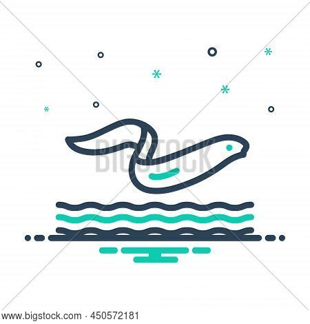 Mix Icon For Aquatic Aqueous Water Riverain Marine Ocean Fish