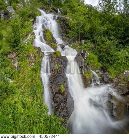Waterfall in Val-de-Sos, Suc-et-Sentenac, Pyrenees, France