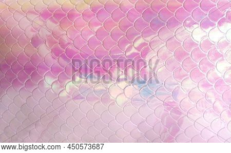 Mermaid Tail Girlish Fairy Tale Theme Gradient Kawaii Gradual Pastel Pink Fish Scales Pattern Banner
