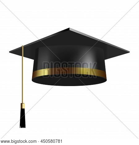 Realistic Graduate College, High School Or University Cap. Vector