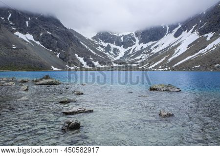 View Of The Lake Blavatnet, Lyngen Alps, Norway