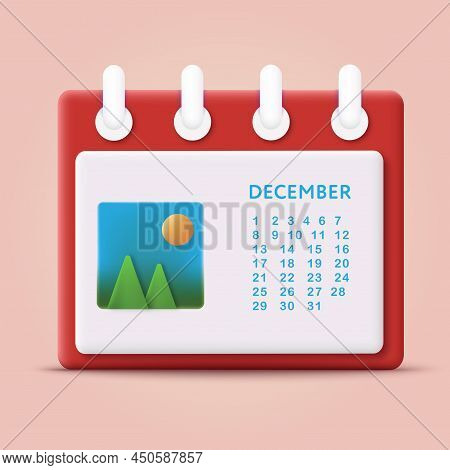 3d Calendar Icon With Check Sign. Vector