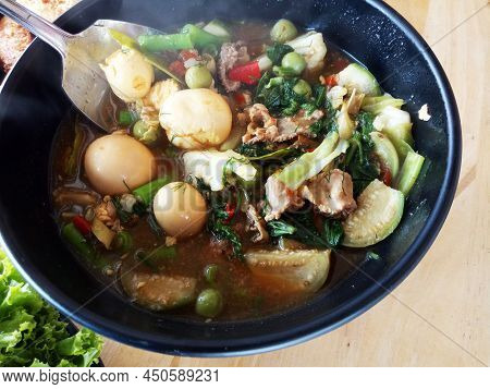 Traditional North Thai Food Fusion Local Cuisine Meal Gaeng Om Or Thai Spicy Soup With Chicken Gible