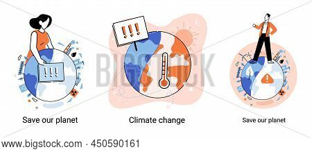 Change Climate. Nature Biodiversity Mother Earth. Metaphor Of Climate Change And Saving Planet, Worl