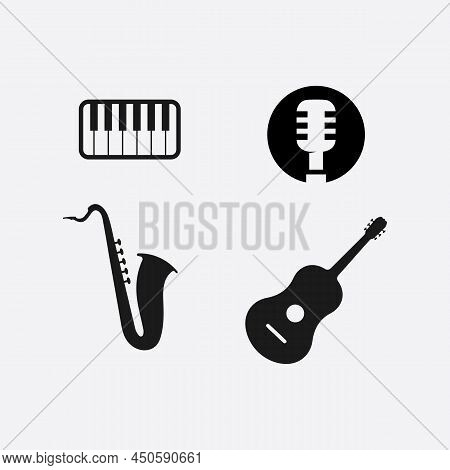 Note Icon Vector Illustration Design Sound Waves, Audio, Equalizer, Abstract, Head Set Logo Vector I