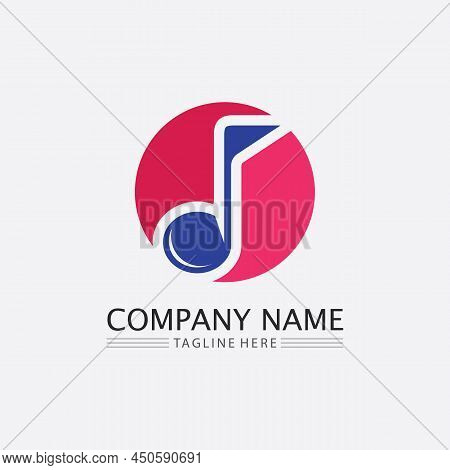 Note Icon Vector Illustration Design Sound Waves, Audio, Equalizer, Abstract, Head Set Logo Vector I