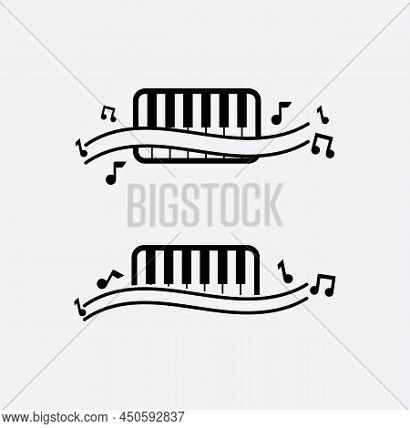 Note Icon Vector Illustration Design Sound Waves, Audio, Equalizer, Abstract, Head Set Logo Vector I