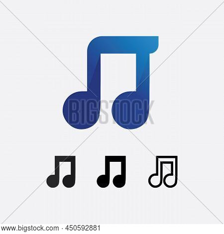 Note Icon Vector Illustration Design Sound Waves, Audio, Equalizer, Abstract, Head Set Logo Vector I