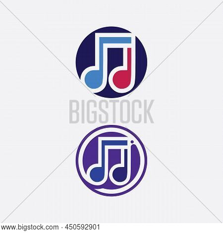 Note Icon Vector Illustration Design Sound Waves, Audio, Equalizer, Abstract, Head Set Logo Vector I