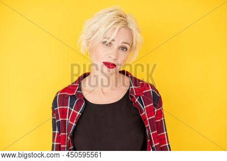 Apathetic Emotion. Unhappy Woman. Uncertain Life. Gloomy Middle-aged Lady Looking Dissatisfied Havin