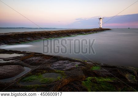 Lighthouse Windmill Stawa Mlyny, Swinoujscie, Baltic Sea, Poland