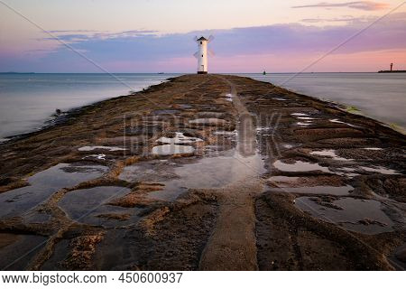 Lighthouse Windmill Stawa Mlyny, Swinoujscie, Baltic Sea, Poland