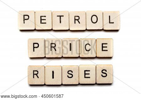 Concept On The War In Ukraine Showing A Sign Reading Petrol Price Rises