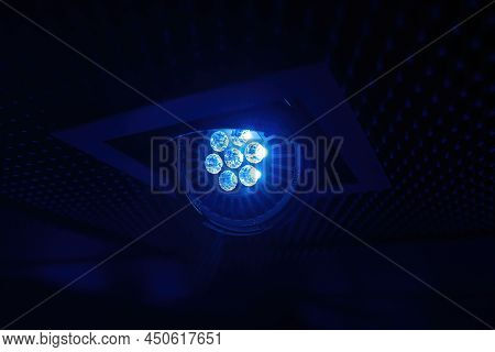 Augsburg, Germany - May 30, 2015: Close-up Macro Shot Of The Osram Led Gu10 High Cri Lamp On The Roo