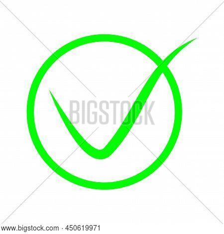 Checkmark Right Icon. Tick Icon. Checkmark Icon. Checkbox Icon. Vector Illustration. Stock Image.