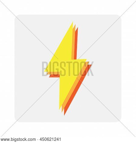 Yellow Lightning Sign. 3d Vector Illustration Icon. Arrow Icon. Stock Image.