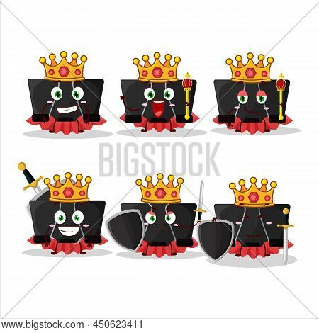 A Charismatic King Binder Clip Cartoon Character Wearing A Gold Crown
