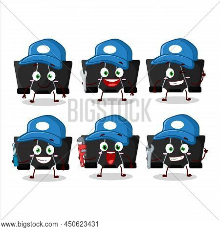 Mechanic Binder Clip Cute Mascot Character With Pliers