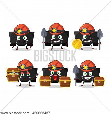 Miners Binder Clip Cute Mascot Character Wearing Helmet