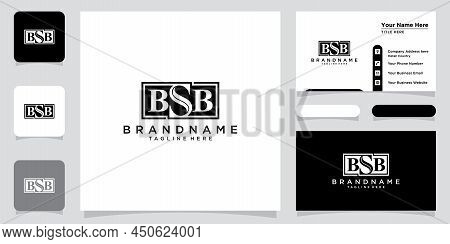 Alphabet Letters Initials Monogram Logo Bsb, Bs, Sb With Business Card Design