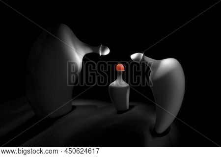 Comic Composition With Three Vases Flattery, Stylization