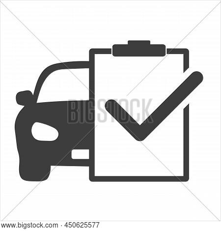 Car Service List Icon. Checklist Car Servise Maintenance Icon. Vector Illustration.