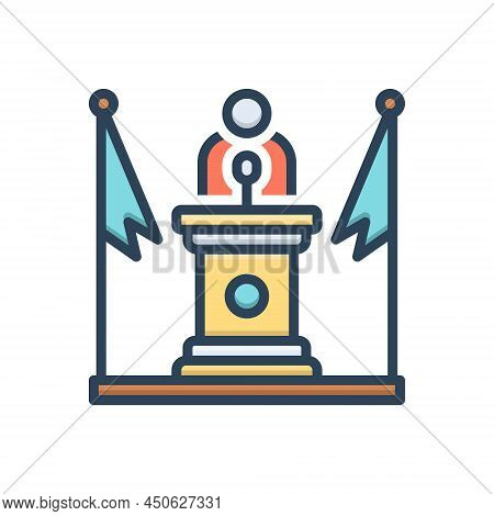 Color Illustration Icon For Governor Satrap Eparch Politician Viceroy Chief President Administrator 