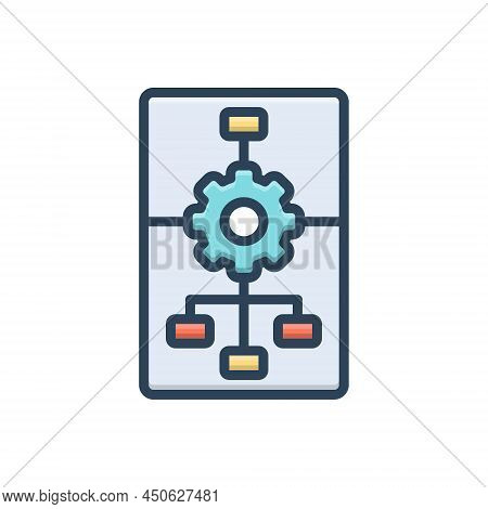 Color Illustration Icon For Principle Tenet Planning Doctrine Ethic Fundamental
